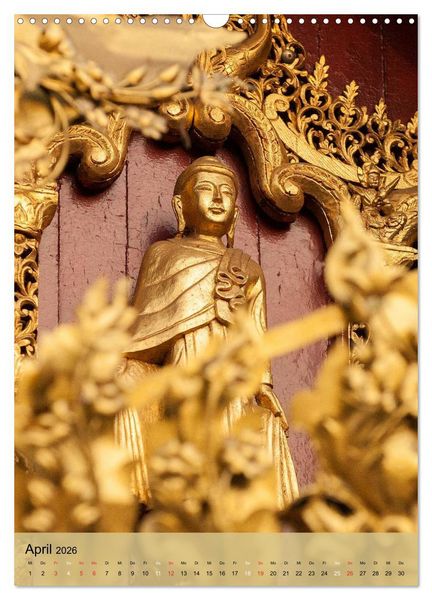 Produktbild: BUDDHA in GOLD (Wandkalender 2026 DIN A3 hoch), CALVENDO Monatskalender