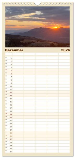 Produktbild: Familienplaner 2026 - Abruzzen - wild und romantisch mit 5 Spalten (Wandkalender, 21 x 45 cm) CALVENDO