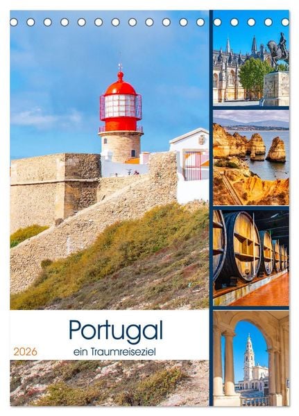 Produktbild: Portugal - ein Traumreiseziel (Tischkalender 2026 DIN A5 hoch), CALVENDO Monatskalender