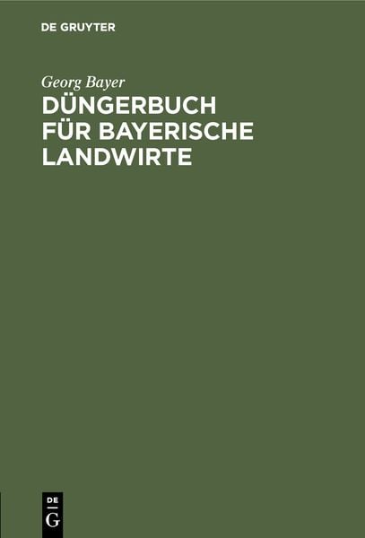 Produktbild: D&uuml;ngerbuch f&uuml;r bayerische Landwirte