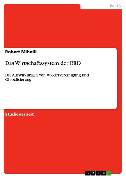 Produktbild: Das Wirtschaftssystem der BRD