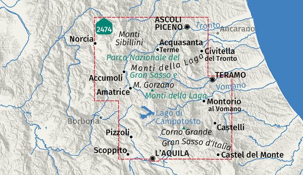 Produktbild: KOMPASS Wanderkarte 2476 Parco Nazionale del Gran Sasso e Monti della Laga 1:50.000