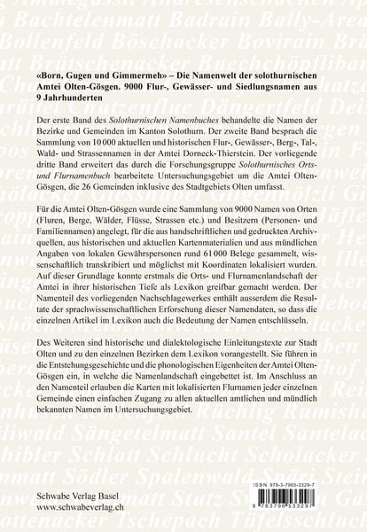 Produktbild: Die Flur- und Siedlungsnamen der Amtei Olten-G&ouml;sgen