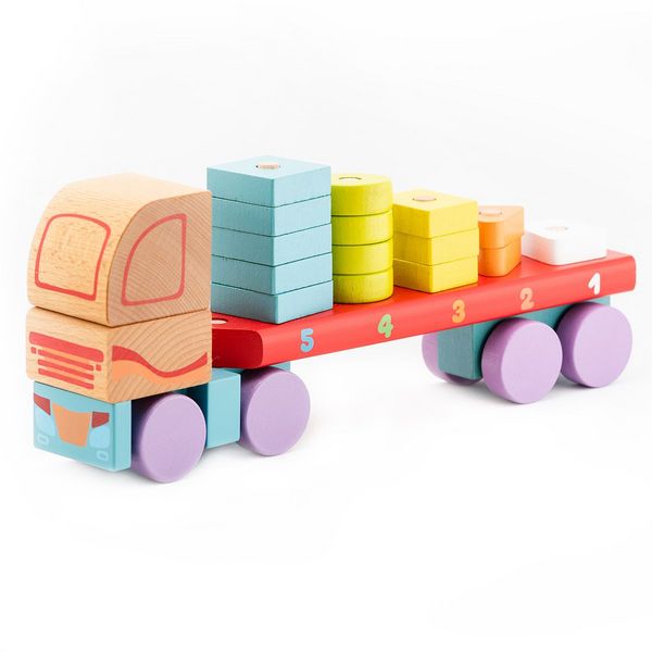 Produktbild: Holzspielzeug LKW mit geometrischen Figuren