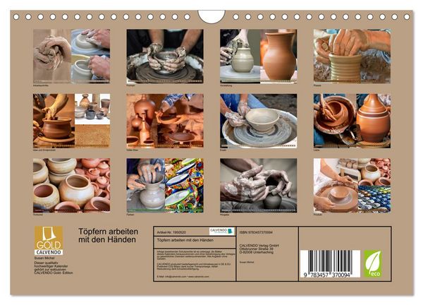 Produktbild: T&ouml;pfern arbeiten mit den H&auml;nden (Wandkalender 2026 DIN A4 quer), CALVENDO Monatskalender