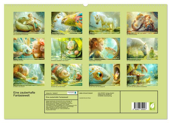 Produktbild: Eine zauberhafte Fantasiewelt (hochwertiger Premium Wandkalender 2026 DIN A2 quer), Kunstdruck in Hochglanz