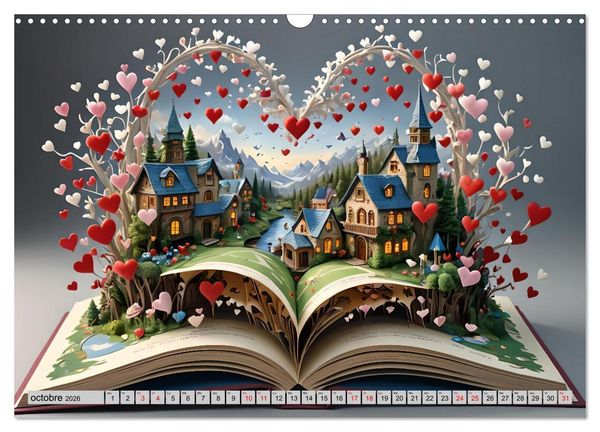 Produktbild: C&oelig;urs ludiques (Calendrier mural 2026 DIN A3 vertical), CALVENDO calendrier mensuel