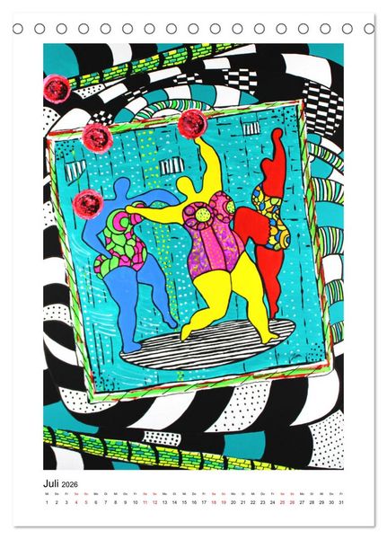 Produktbild: Hommage an die Superstars der Malerei - Atelier Zippo (Tischkalender 2026 DIN A5 hoch), CALVENDO Monatskalender