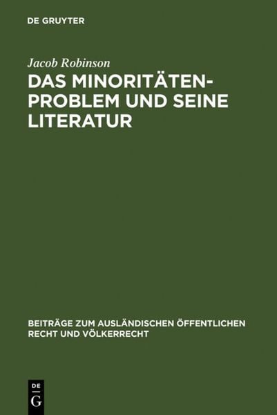 Produktbild: Das Minorit&auml;tenproblem und seine Literatur