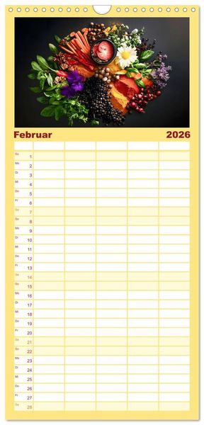 Produktbild: Familienplaner 2026 - K&uuml;chenkalender Gew&uuml;rzwelt mit 5 Spalten (Wandkalender, 21 x 45 cm) CALVENDO