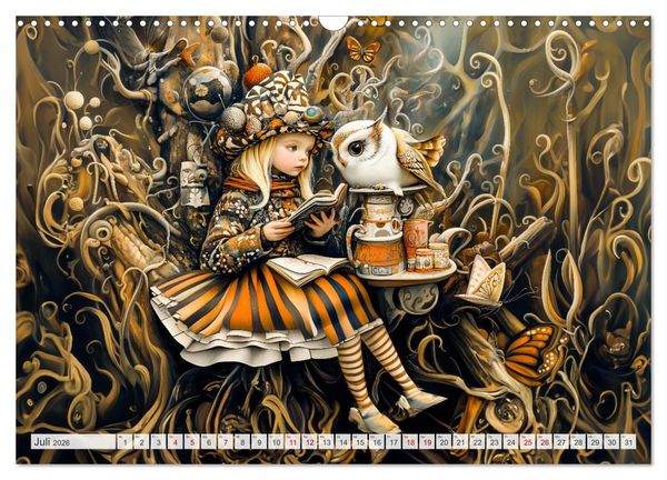 Produktbild: Magische Wesen im Zauberland - Fantasie-Tiere im Steampunk-Kalender (Wandkalender 2026 DIN A3 quer), CALVENDO Monatskalender