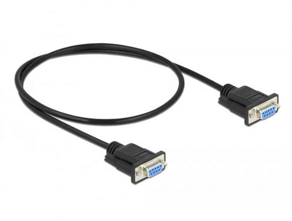 Produktbild: Delock Seriell Anschlusskabel [1x RS232-Buchse - 1x RS232-Buchse] 0.5m Schwarz