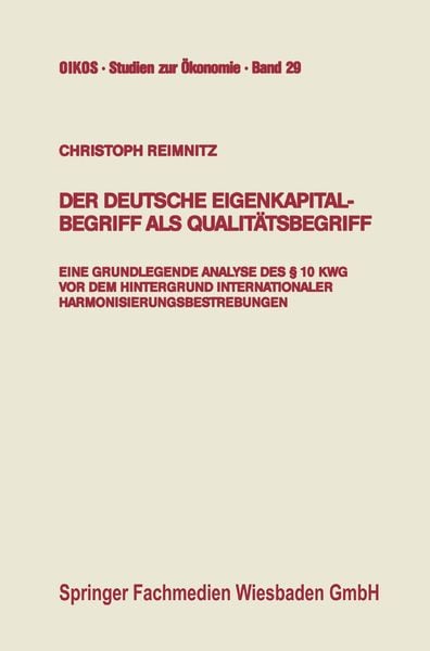 Produktbild: Der deutsche Eigenkapitalbegriff als Qualit&auml;tsbegriff