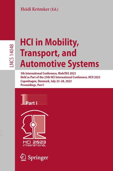 Produktbild: HCI in Mobility, Transport, and Automotive Systems