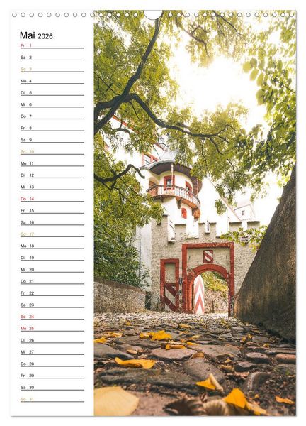 Produktbild: Sachsens Burgen und Schl&ouml;sser - Beschreibbarer Kalender mit Ortsangaben (Wandkalender 2026 DIN A3 hoch), CALVENDO Monatskalender