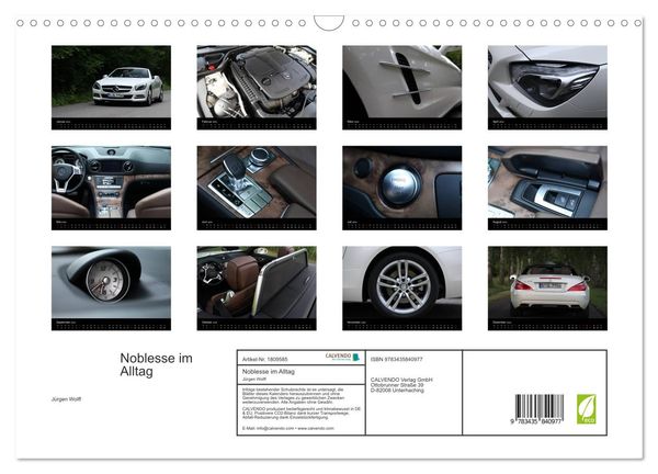 Produktbild: Noblesse im Alltag (Wandkalender 2025 DIN A3 quer), CALVENDO Monatskalender