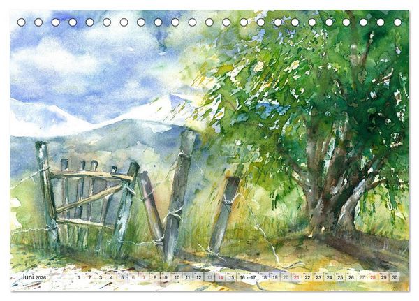 Produktbild: Jahreszeiten Aquarelle (Tischkalender 2026 DIN A5 quer), CALVENDO Monatskalender