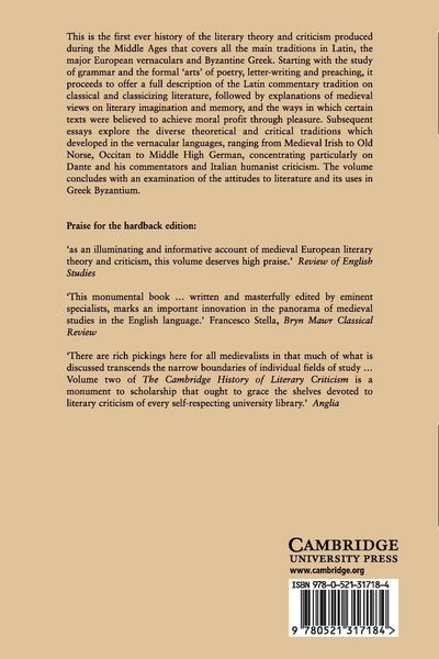 Produktbild: The Cambridge History of Literary Criticism