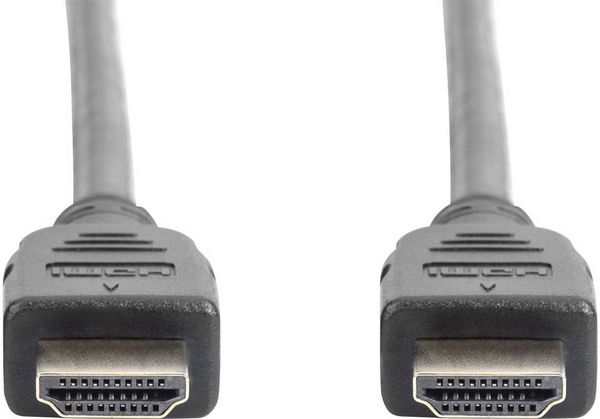 Produktbild: Digitus HDMI Anschlusskabel HDMI-A Stecker, HDMI-A Stecker 1.00 m Schwarz AK-330124-010-S 8K UHD, vergoldete Steckkontakte, Geflechtschirm