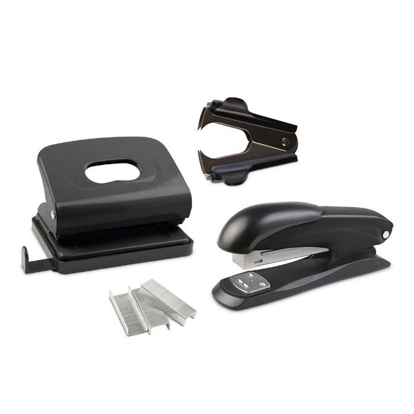 Produktbild: Idena Office Set Locher & Heftger&auml;t schwarz 4 Teile