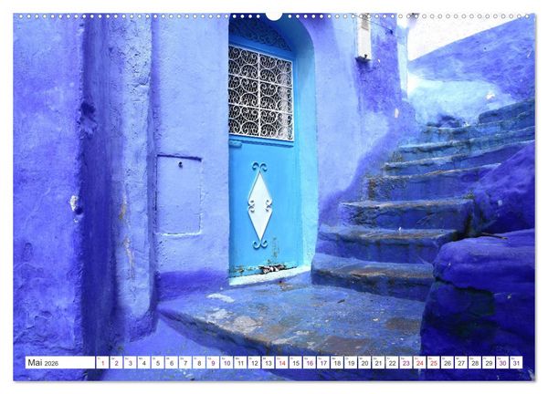 Produktbild: Chefchaouen - Blue Details (hochwertiger Premium Wandkalender 2026 DIN A2 quer), Kunstdruck in Hochglanz