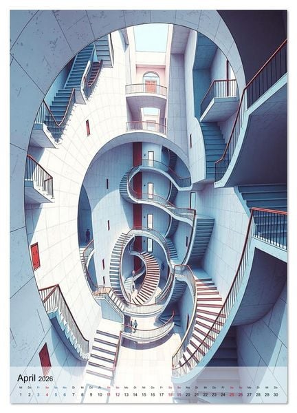 Produktbild: Architekturen des Unm&ouml;glichen - Zwischen Realit&auml;t und Illusion (Wandkalender 2026 DIN A2 hoch), CALVENDO Monatskalender