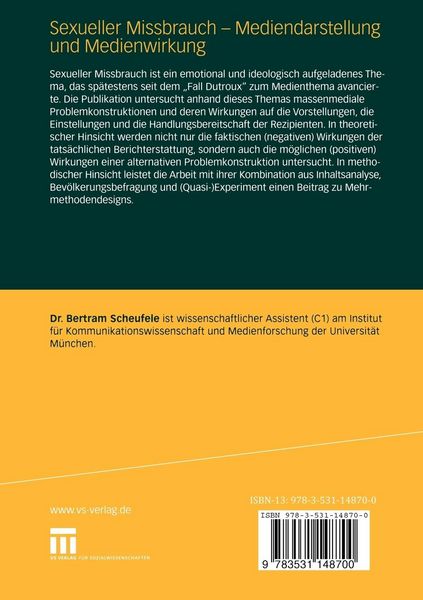 Produktbild: Sexueller Missbrauch &mdash; Mediendarstellung und Medienwirkung