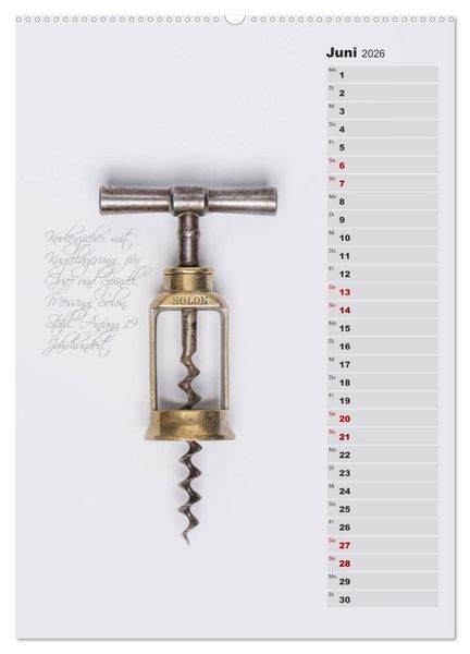 Produktbild: Emotionale Momente: Korkenzieher - geniales Alltagswerkzeug. Planer. (hochwertiger Premium Wandkalender 2026 DIN A2 hoch), Kunstdruck in Hochglanz