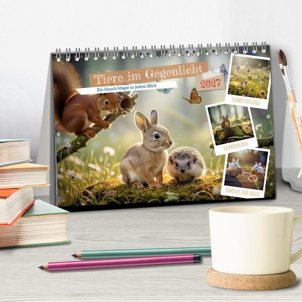 Produktbild: Tiere im Gegenlicht (Tischkalender 2027 DIN A5 quer), CALVENDO Monatskalender