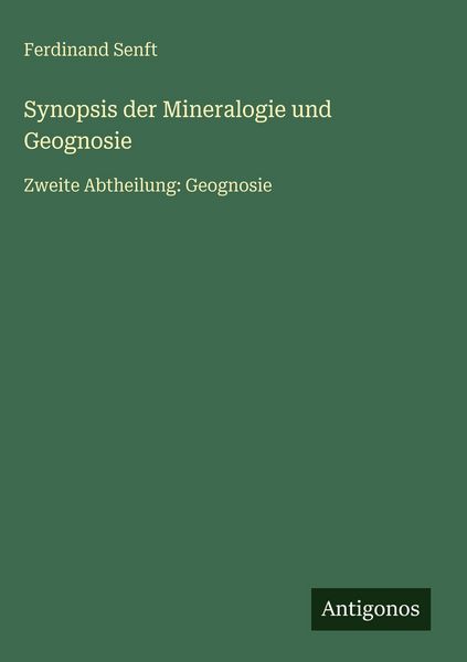 Produktbild: Synopsis der Mineralogie und Geognosie
