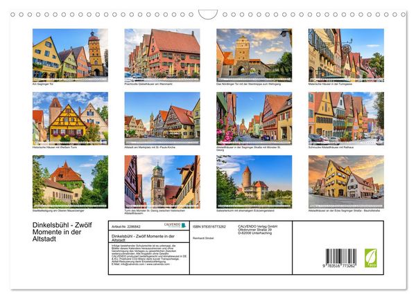 Produktbild: Dinkelsb&uuml;hl - Zw&ouml;lf Momente in der Altstadt (Wandkalender 2027 DIN A3 quer), CALVENDO Monatskalender