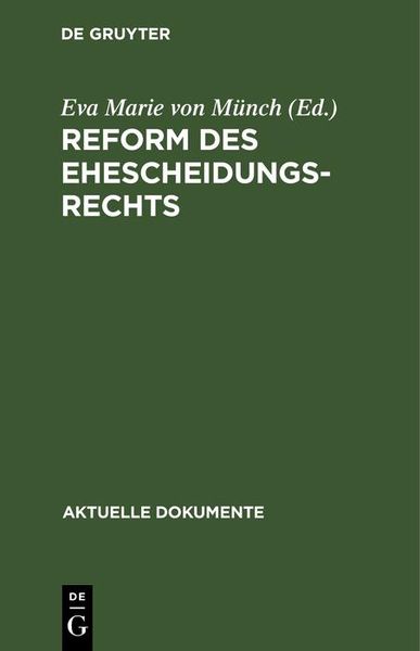 Produktbild: Reform des Ehescheidungsrechts
