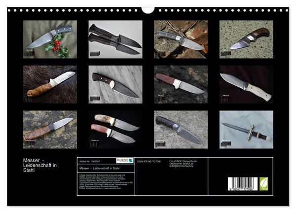Produktbild: Messer - Leidenschaft in Stahl (Wandkalender 2026 DIN A3 quer), CALVENDO Monatskalender