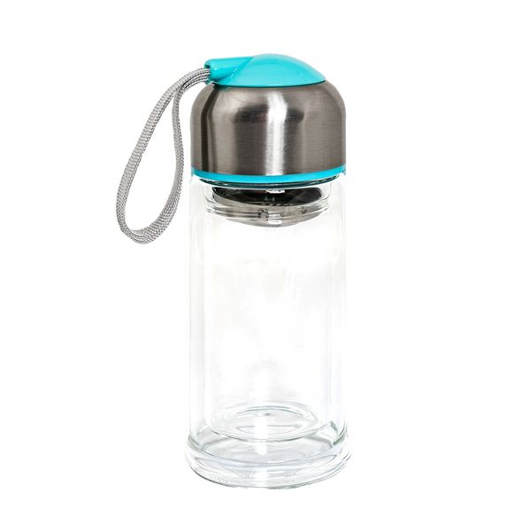 HTI-Living Trinkflasche Glas Türkis ohne Siebeinsatz Trinkflasche Glas Türkis ohne Siebeinsatz