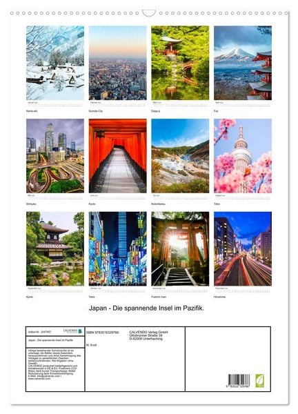 Produktbild: Japan - Die spannende Insel im Pazifik. (Wandkalender 2026 DIN A2 hoch), CALVENDO Monatskalender