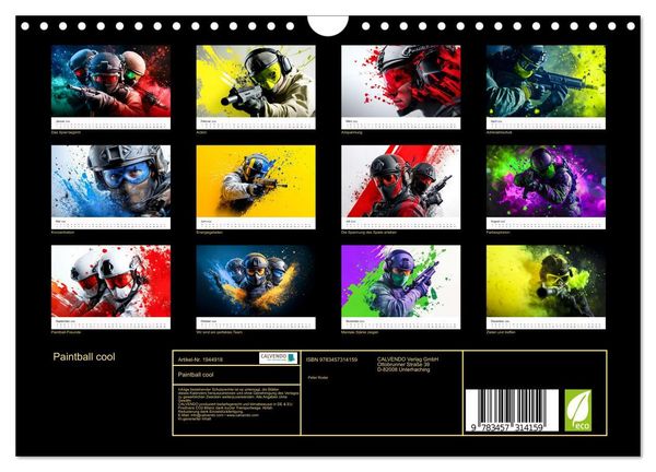 Produktbild: Paintball cool (Wandkalender 2026 DIN A4 quer), CALVENDO Monatskalender