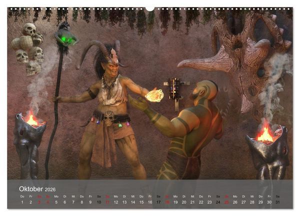 Produktbild: Welt der Orks (Wandkalender 2026 DIN A2 quer), CALVENDO Monatskalender