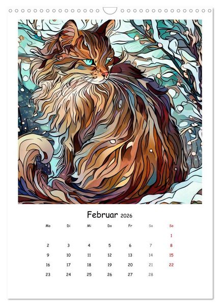 Produktbild: Jugendstil Katzen (Wandkalender 2026 DIN A3 hoch), CALVENDO Monatskalender