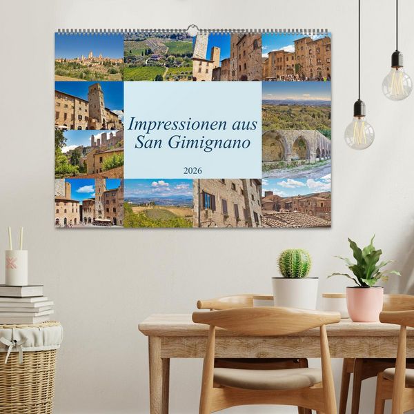 Produktbild: Impressionen aus San Gimignano (Wandkalender 2026 DIN A2 quer), CALVENDO Monatskalender
