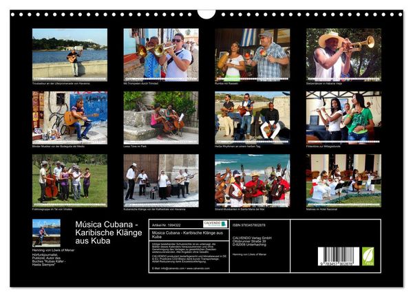 Produktbild: M&uacute;sica Cubana - Karibische Kl&auml;nge aus Kuba (Wandkalender 2026 DIN A3 quer), CALVENDO Monatskalender