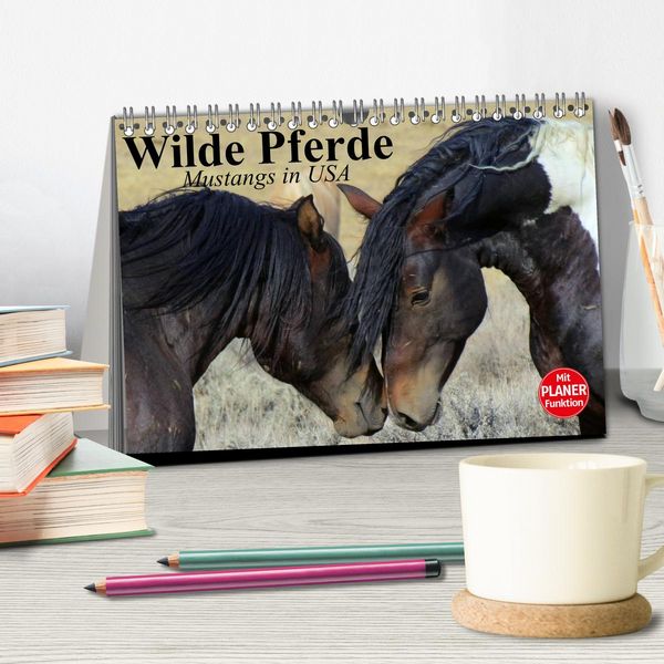 Produktbild: Wilde Pferde. Mustangs in USA (Tischkalender 2026 DIN A5 quer), CALVENDO Monatskalender
