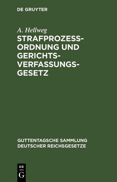 Produktbild: Strafproze&szlig;ordnung und Gerichtsverfassungsgesetz