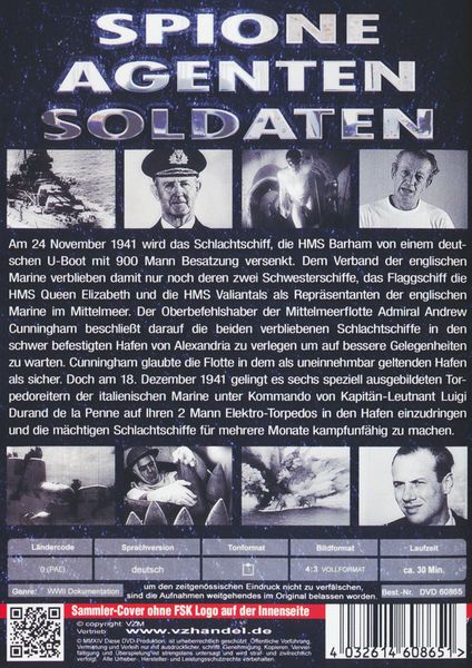 Produktbild: Spione, Agenten, Soldaten - Folge 16: Zweimann-Torpedos versenken britische Schlachtschiffe