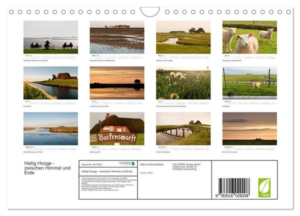 Produktbild: Hallig Hooge - zwischen Himmel und Erde (Wandkalender 2026 DIN A4 quer), CALVENDO Monatskalender