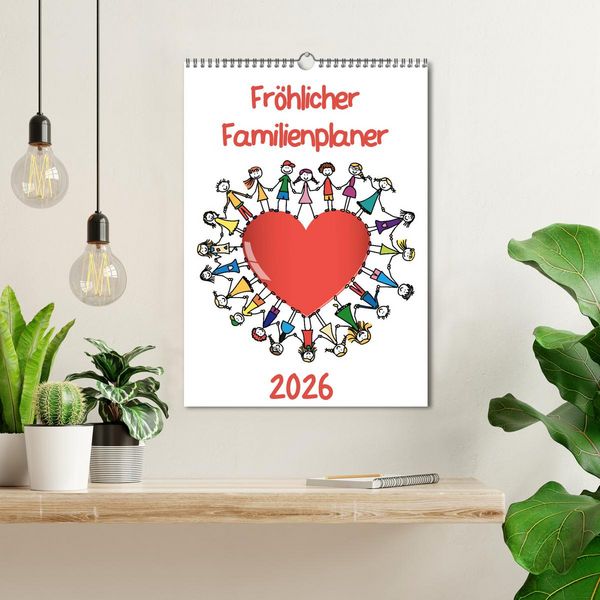 Produktbild: Fr&ouml;hlicher Familienplaner (Wandkalender 2026 DIN A3 hoch), CALVENDO Monatskalender