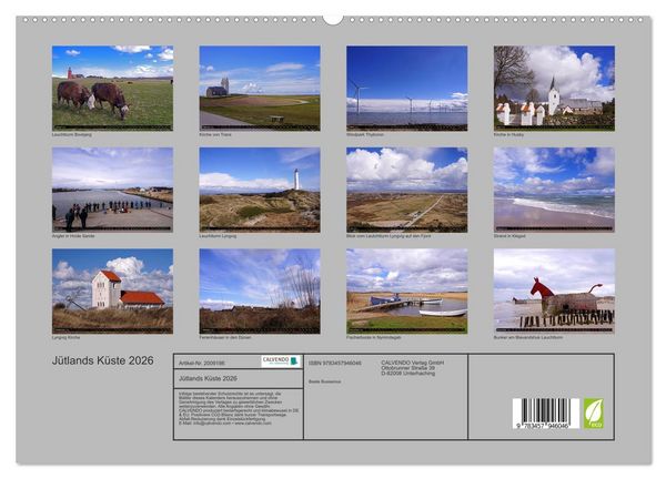 Produktbild: J&uuml;tlands K&uuml;ste 2026 (hochwertiger Premium Wandkalender 2026 DIN A2 quer), Kunstdruck in Hochglanz