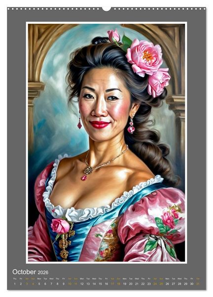 Produktbild: Ladies, Lace and Flowers (Wall Calendar 2026 DIN A2 portrait), CALVENDO 12 Month Wall Calendar