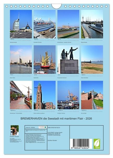 Produktbild: BREMERHAVEN die Seestadt mit maritimen Flair - 2026 (Wandkalender 2026 DIN A4 hoch), CALVENDO Monatskalender