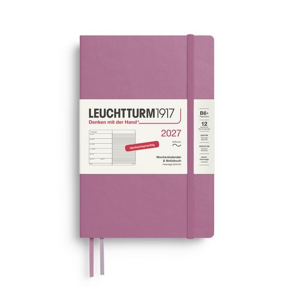 Produktbild: Wochenkalender & Notizbuch Paperback (B6+) 2027, Softcover, Dusty Rose, Deutsch