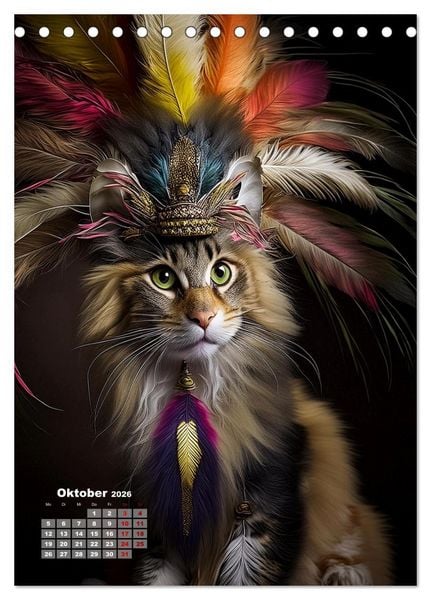 Produktbild: Inka Katzen - Katzen sind die wahren Herrscher (Tischkalender 2026 DIN A5 hoch), CALVENDO Monatskalender